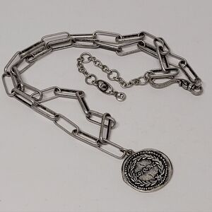 Cabi Antiqued Coin Paperclip Chain Necklace